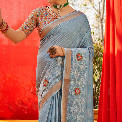 grey-floral-embroidered-linen-saree-144889