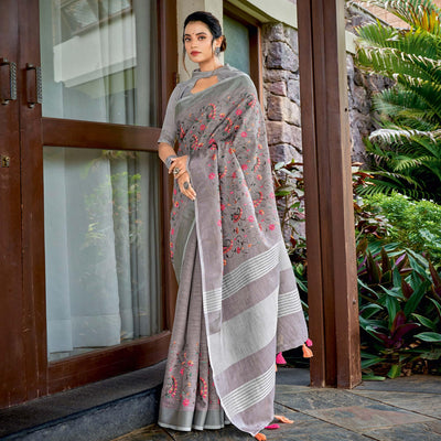 grey-floral-embroidered-linen-saree