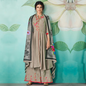 grey-floral-embroidered-muslin-cotton-kurti-palazzo-set-with-dupatta