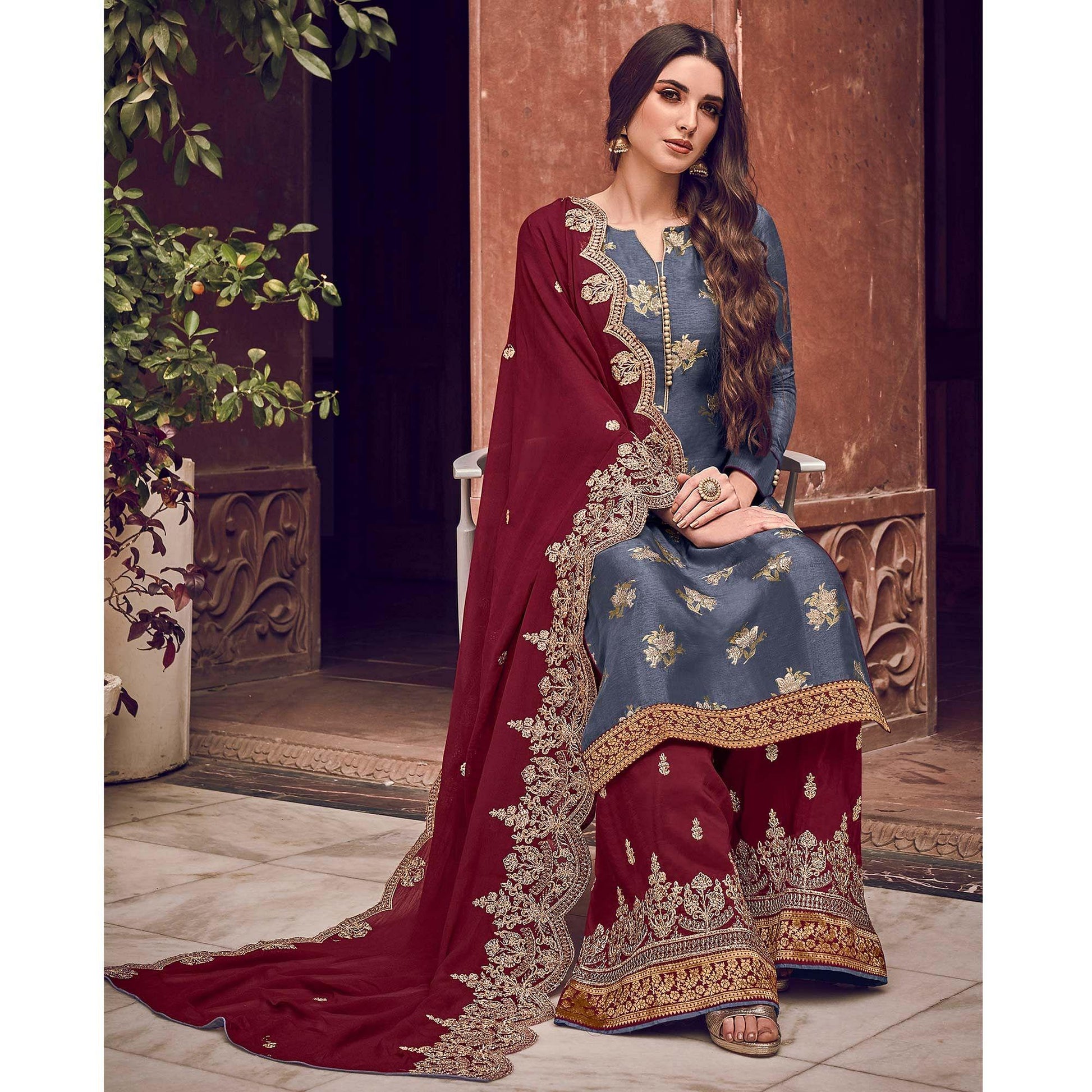 grey-floral-embroidered-pure-dola-jacquard-partywear-suit-123063
