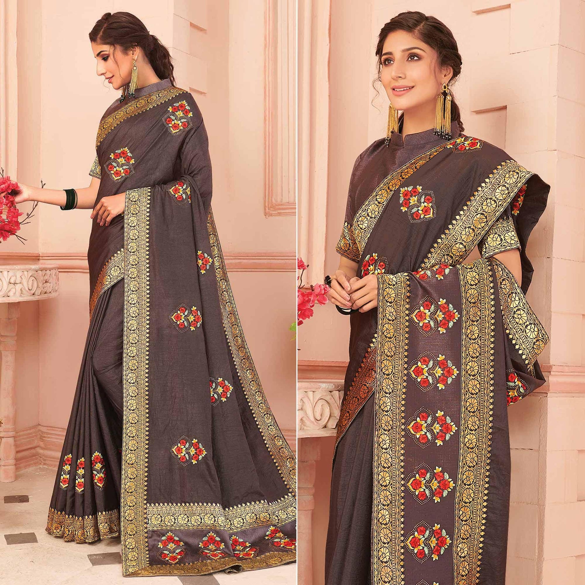grey-floral-embroidered-vichitra-silk-saree-145549