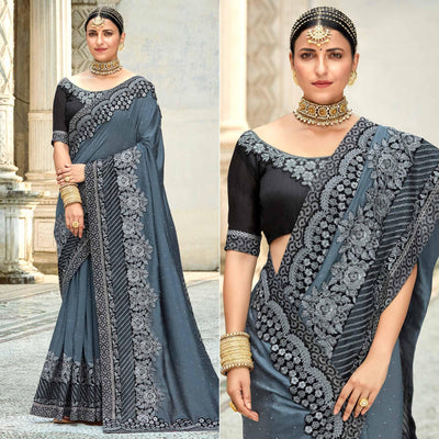 grey-floral-embroidered-vichitra-silk-saree