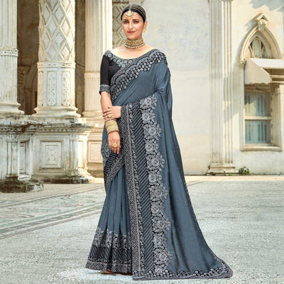 grey-floral-embroidered-vichitra-silk-saree
