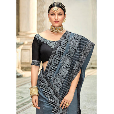 grey-floral-embroidered-vichitra-silk-saree