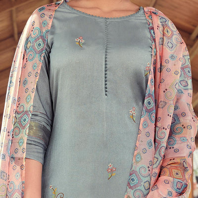 imposing-grey-colored-partywear-printed-pure-viscose-kurti-pant-set-with-dupatta-96710
