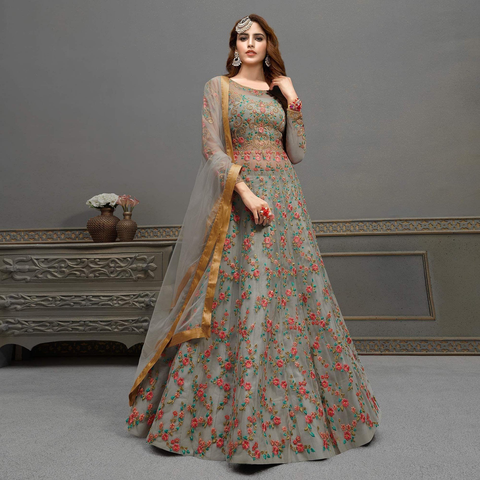 grey-floral-embroidered-with-handwork-soft-net-partywear-gown