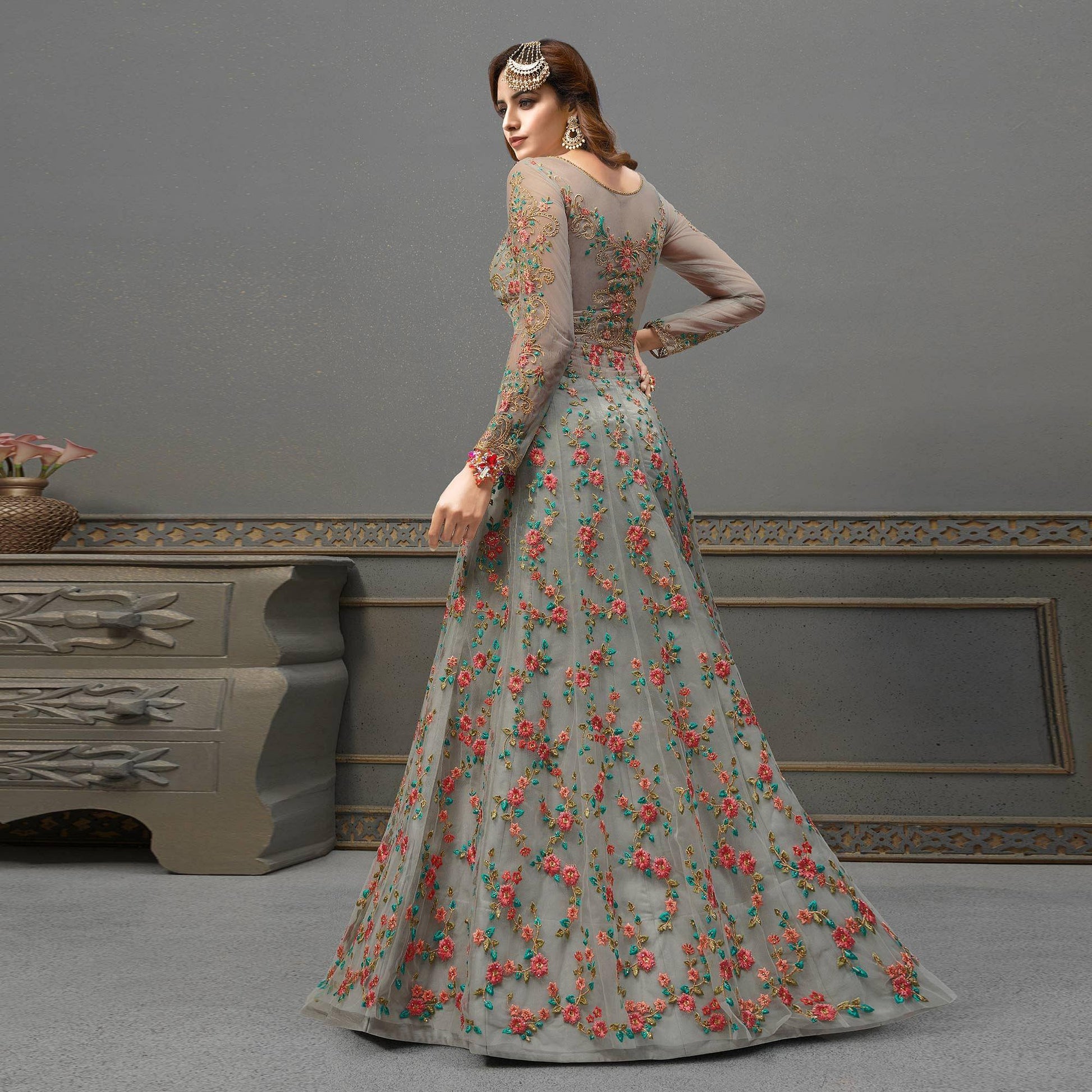 grey-floral-embroidered-with-handwork-soft-net-partywear-gown