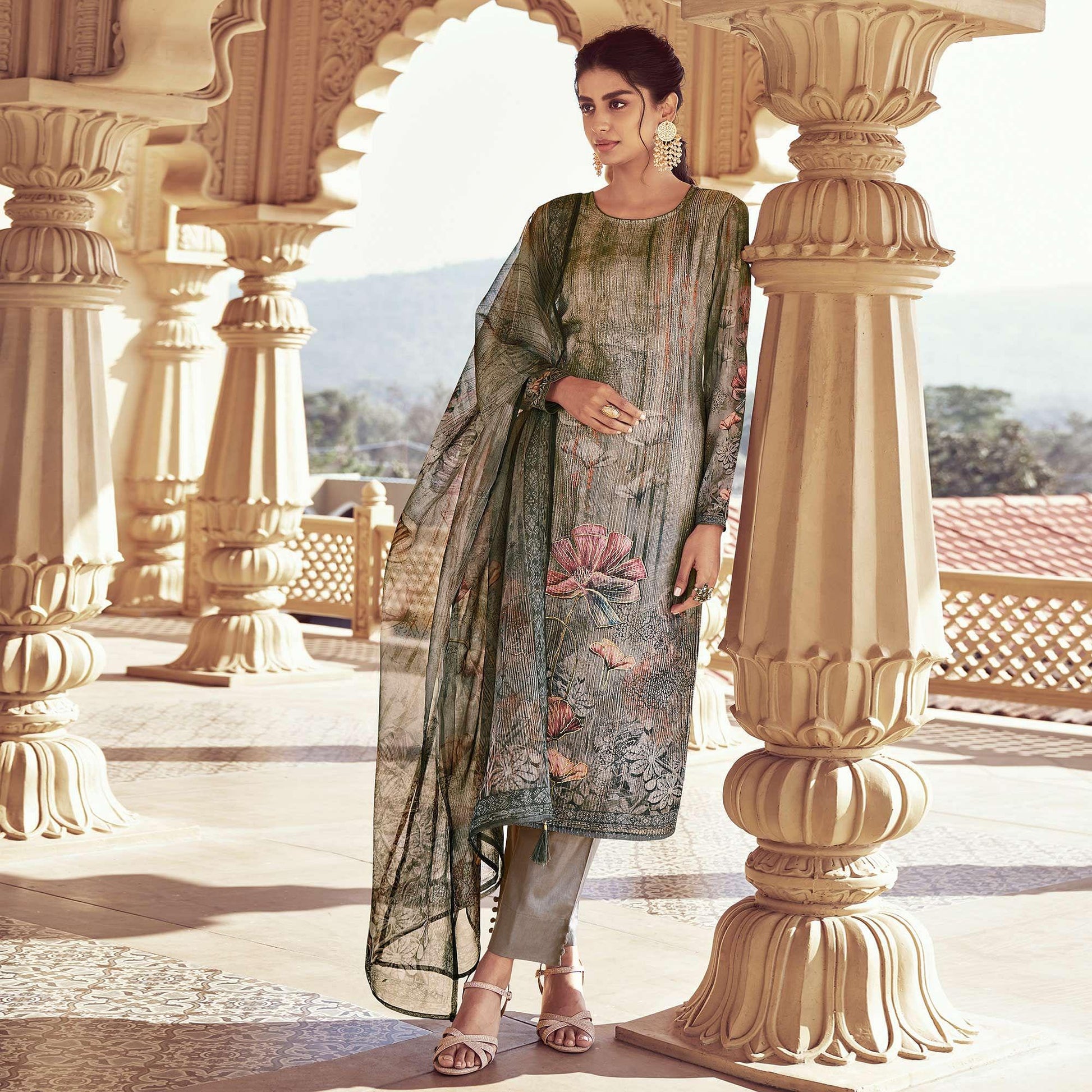 grey-floral-print-with-sequence-embroidered-royal-chinon-partywear-suit-134094