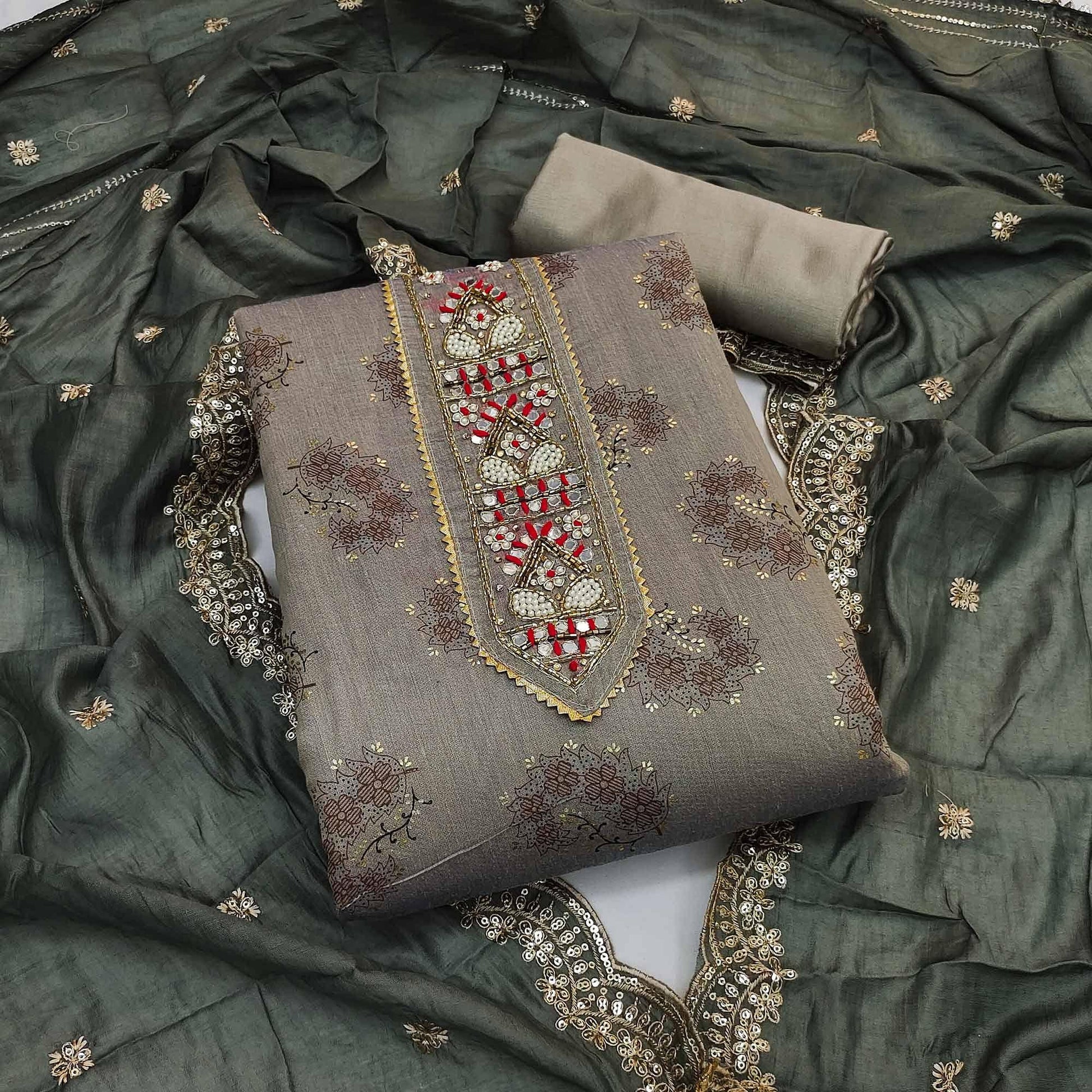 grey-floral-printed-chanderi-dress-material-142943