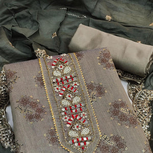 grey-floral-printed-chanderi-dress-material-142943
