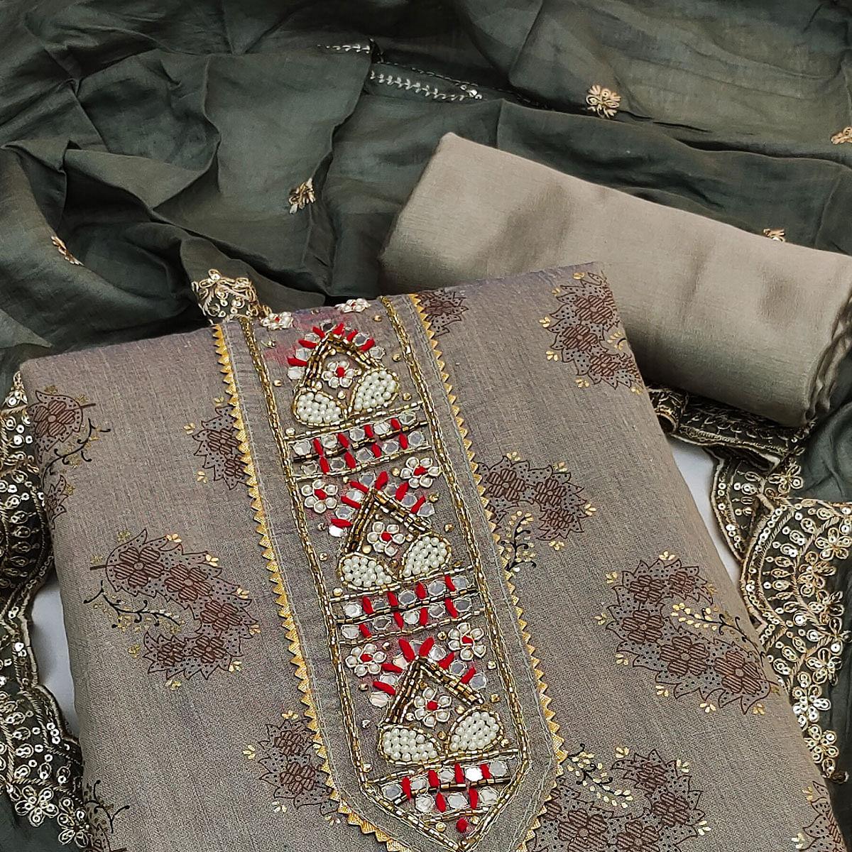 grey-floral-printed-chanderi-dress-material-142943