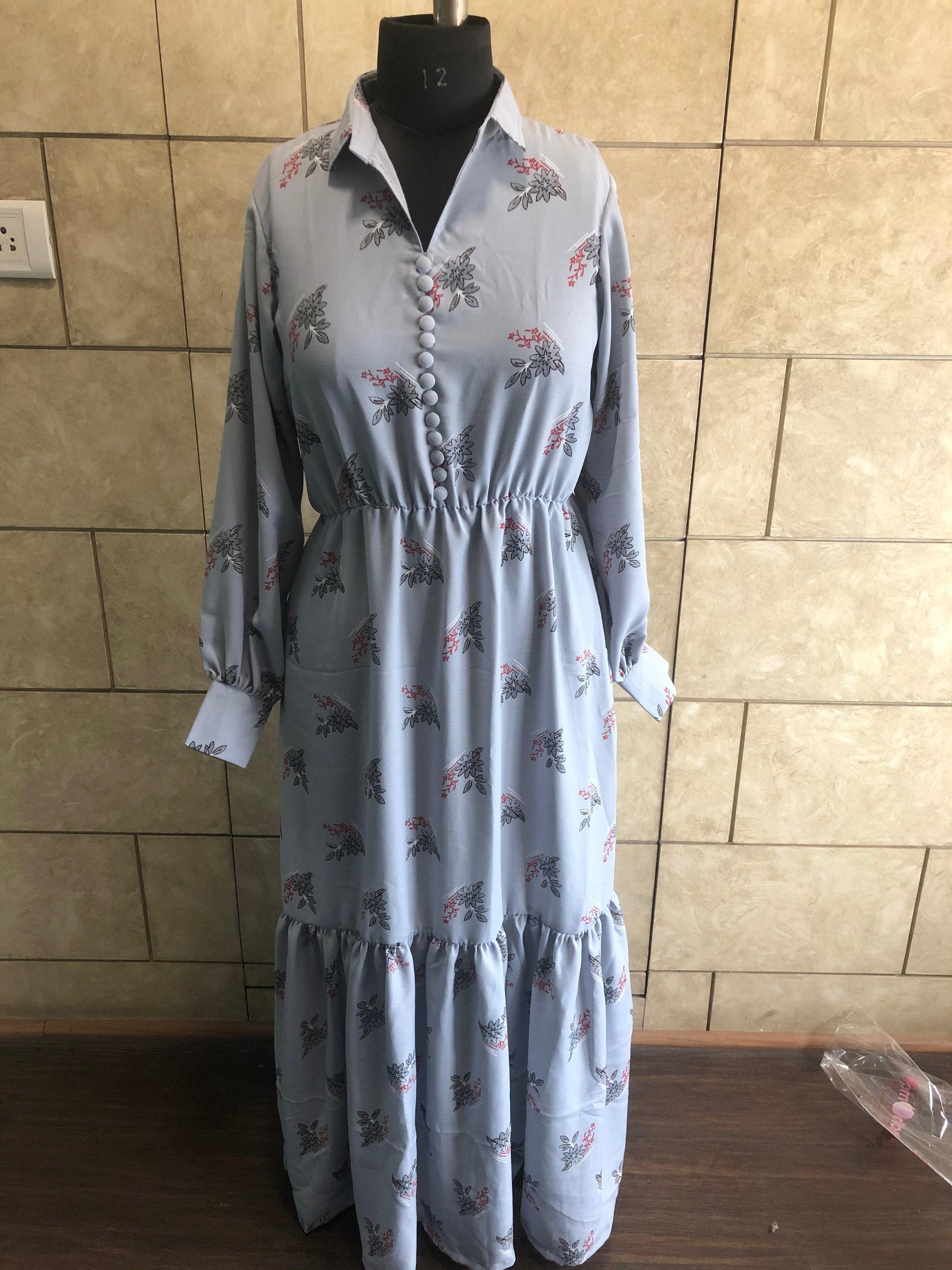 graceful-grey-colored-floral-printed-crepe-flared-gown