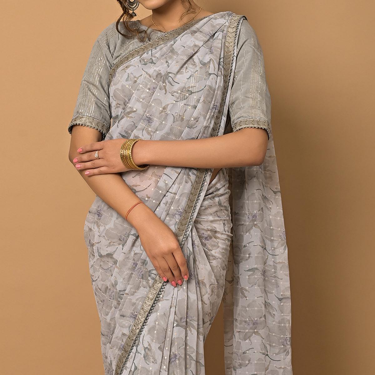 grey-floral-printed-georgette-saree-145569