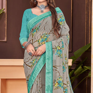 grey-floral-printed-georgette-saree-4