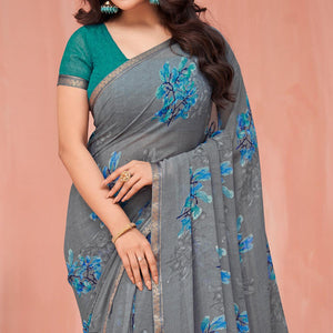 grey-floral-printed-georgette-saree-3