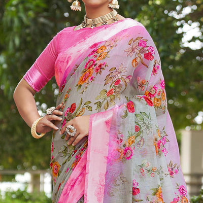 grey-floral-printed-linen-saree-145225