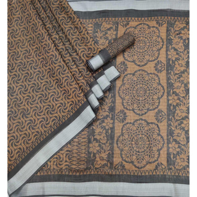 grey-floral-printed-linen-saree-145010