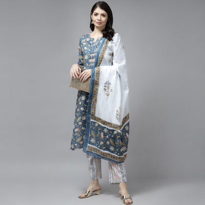 teal-blue-floral-printed-pure-cotton-salwar-suiit-1