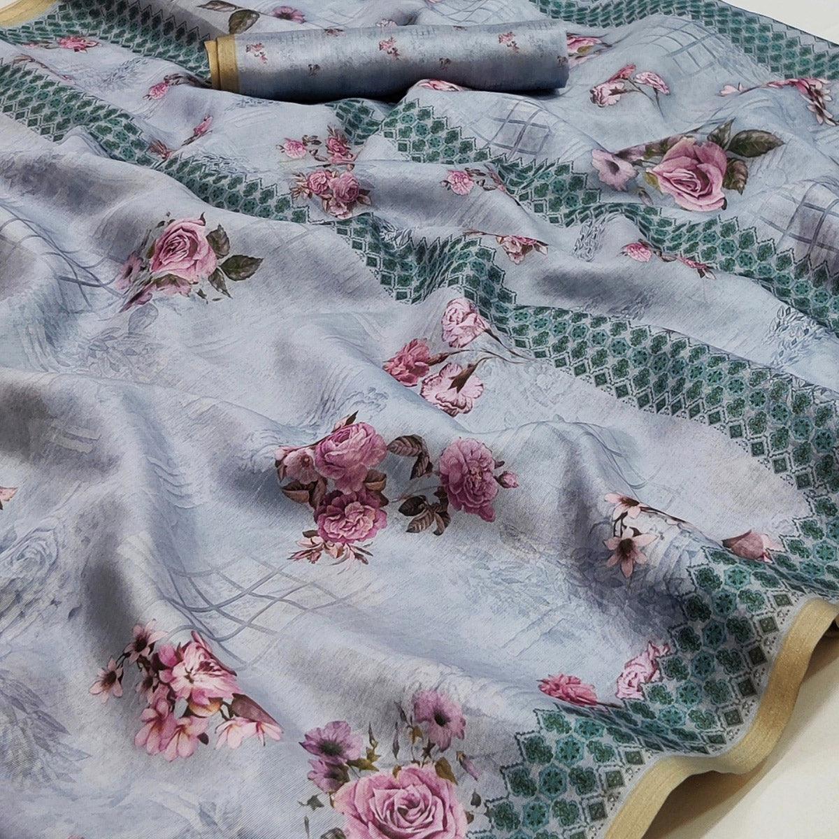 grey-floral-printed-pure-cotton-saree-144992
