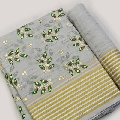 grey-floral-printed-pure-cotton-saree