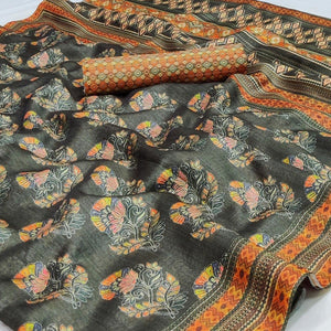 grey-floral-printed-pure-cotton-saree-145030