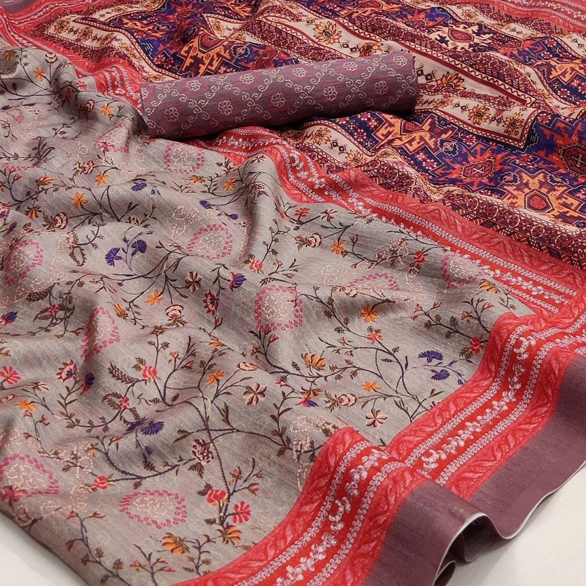 grey-floral-printed-pure-cotton-saree-145034