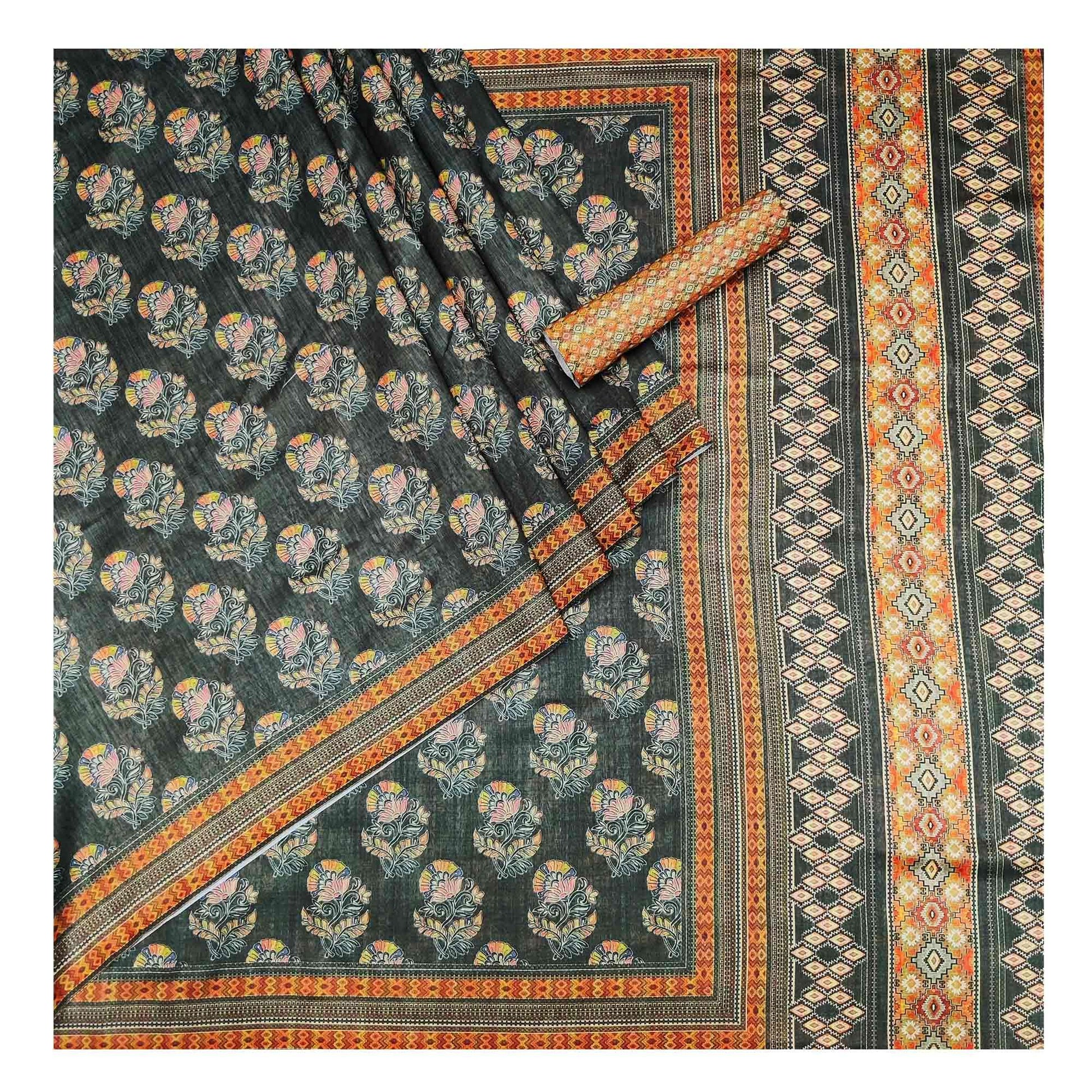 grey-floral-printed-pure-cotton-saree-145030