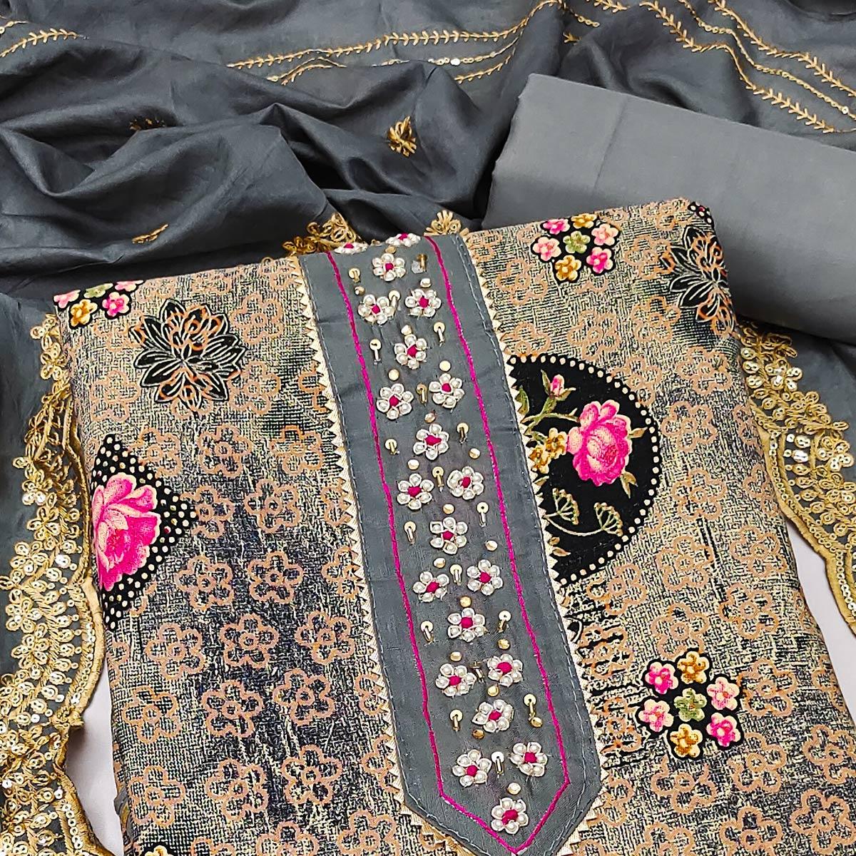 grey-floral-printed-with-embellished-pure-cotton-dress-material