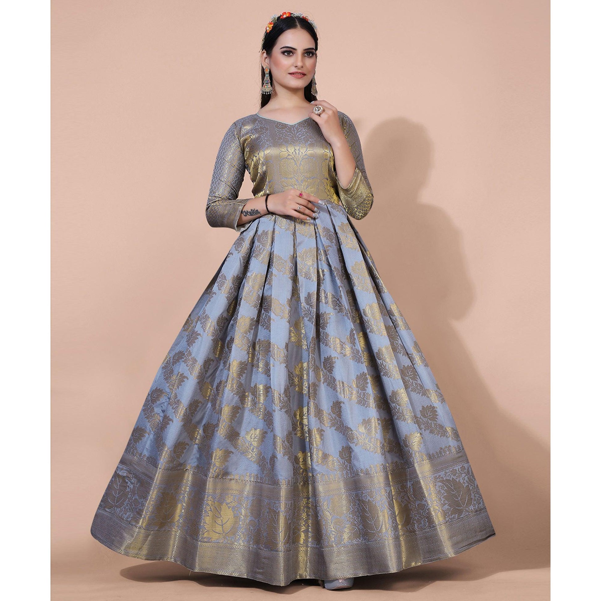 grey-floral-woven-jacquard-anarkali-style-gown