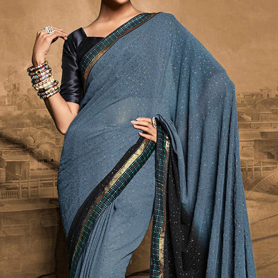 grey-foil-printed-georgette-saree