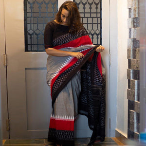 grey-ikkat-printed-linen-saree-145205