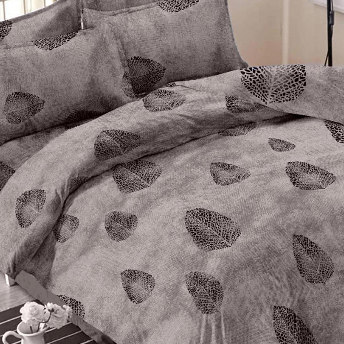 trendy-blue-colored-leaf-printed-cotton-double-bedsheet-with-pillow-cover-57971