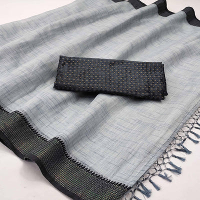 jazzy-grey-colored-lining-pattern-casual-wear-cotton-saree-90630