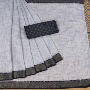 jazzy-grey-colored-lining-pattern-casual-wear-cotton-saree-90630
