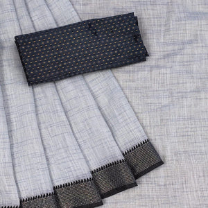 jazzy-grey-colored-lining-pattern-casual-wear-cotton-saree-90630
