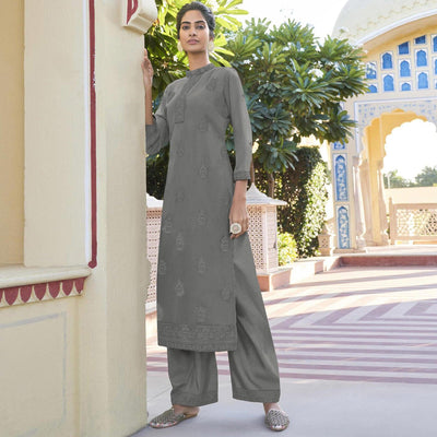 grey-lucknowi-embroidered-georgette-kurti-palazzo-set-143133