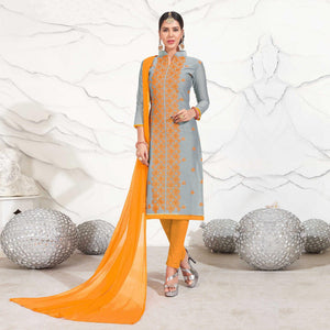 grey-orange-embroidered-chanderi-dress-material-11660