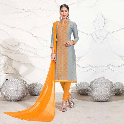 grey-orange-embroidered-chanderi-dress-material-11660