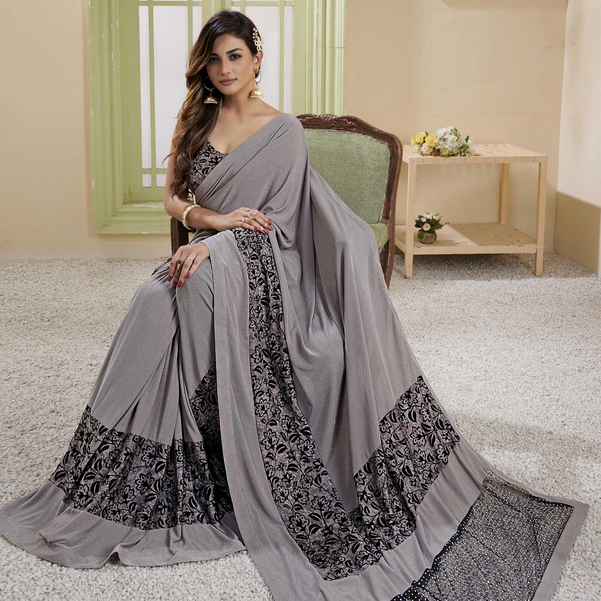 grey-party-wear-embellished-lycra-saree-140218