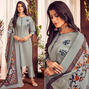 grey-party-wear-embroidered-cotton-kurti-pant-set-with-dupatta-138542