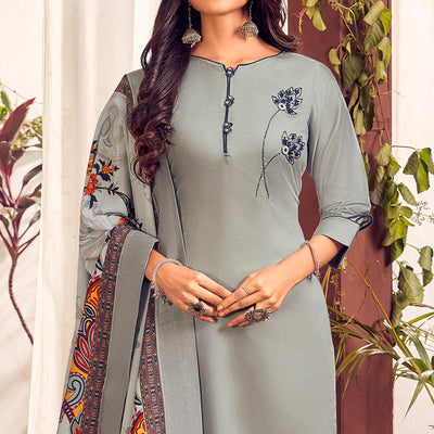 grey-party-wear-embroidered-cotton-kurti-pant-set-with-dupatta-138542