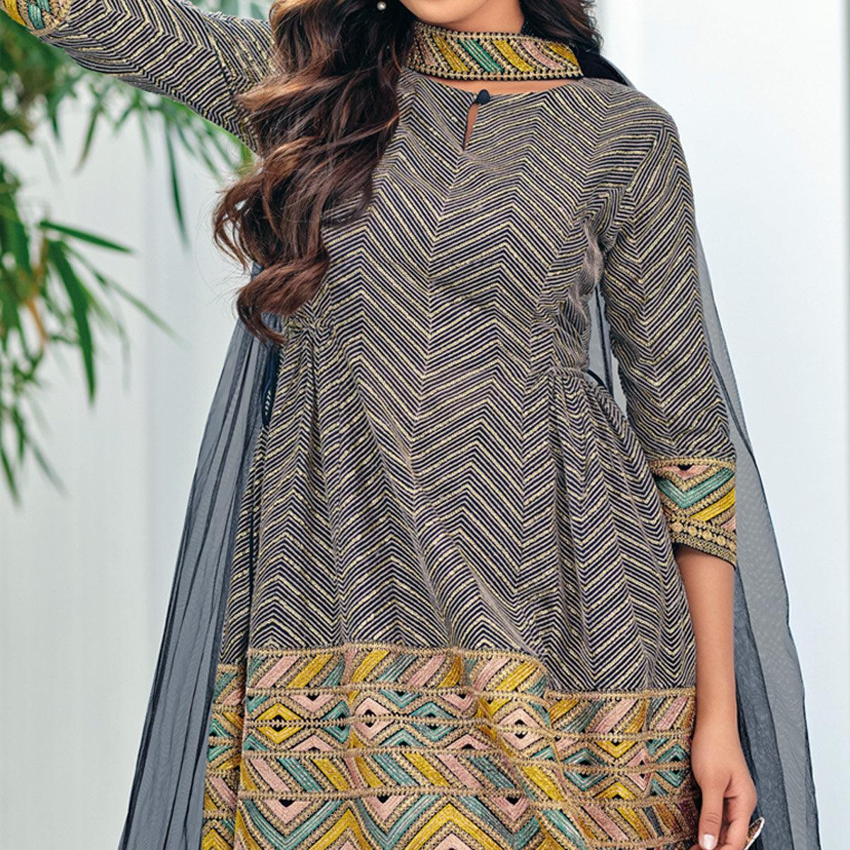 grey-party-wear-embroidered-georgette-sharara-suit-139623