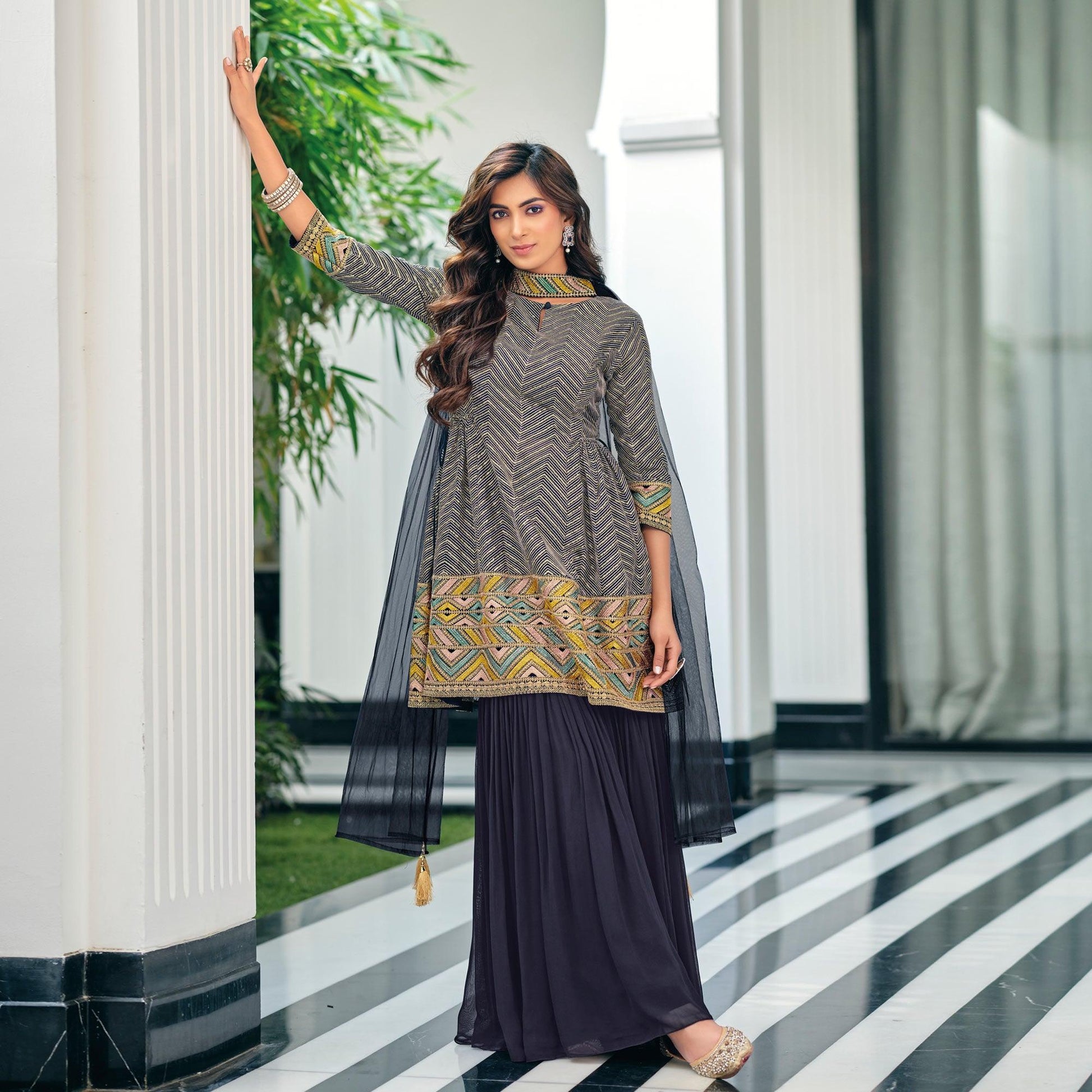 grey-party-wear-embroidered-georgette-sharara-suit-139623