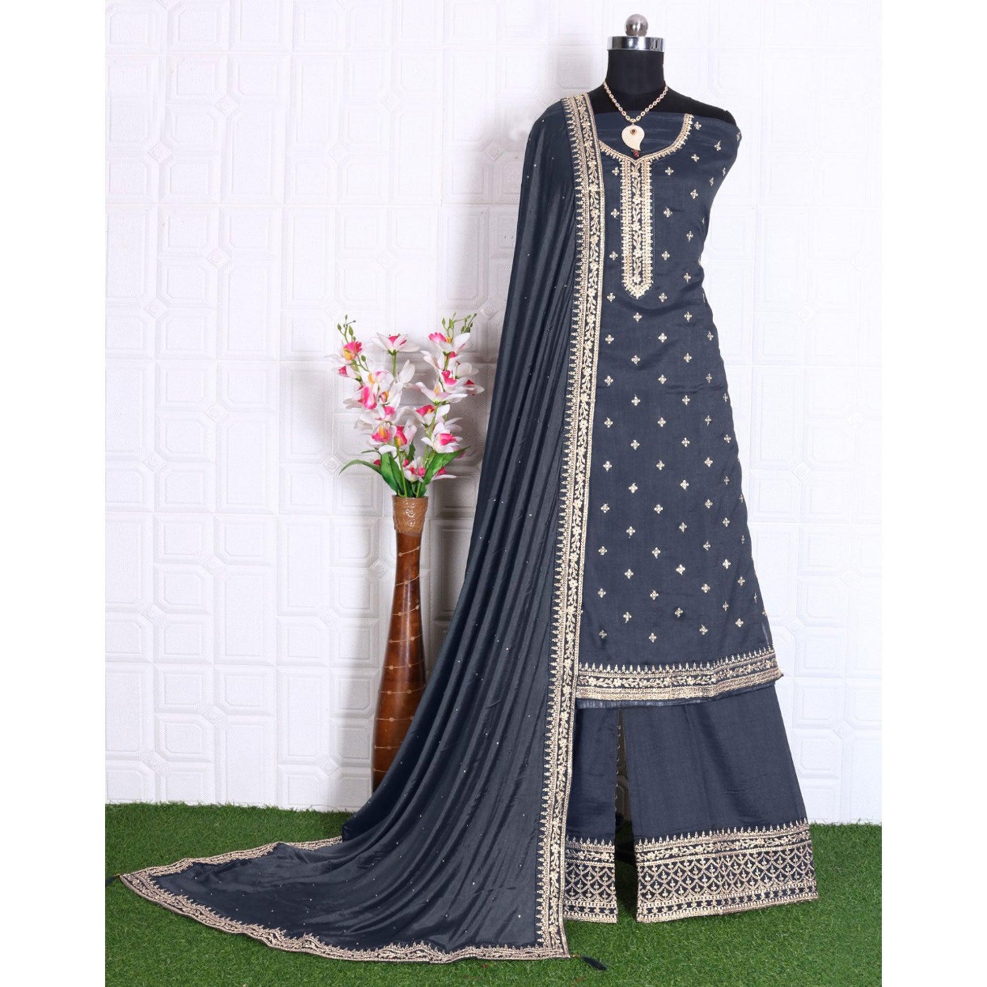 grey-party-wear-embroidered-silk-georgette-palazzo-suit-138081
