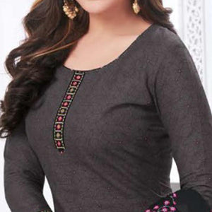 Grey Printed Leon Patiala Dress Material