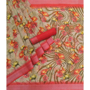 Grey Printed Linen Saree