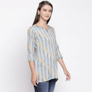 Grey Printed Pure Cotton Top