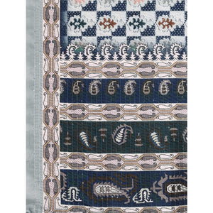 Grey Printed With Sequins Embroidered Cotton Silk Saree