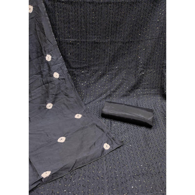 Grey Sequins Embroidered Chanderi Dress Material