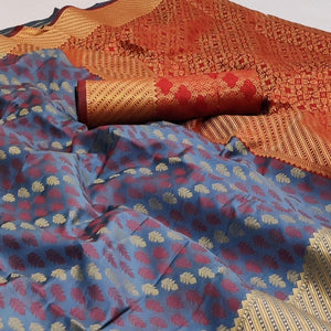 Grey Woven Art Silk Saree